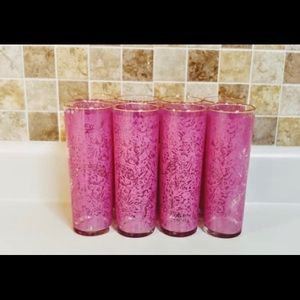 Set of 6 pink and gold libbey glasses. Like new